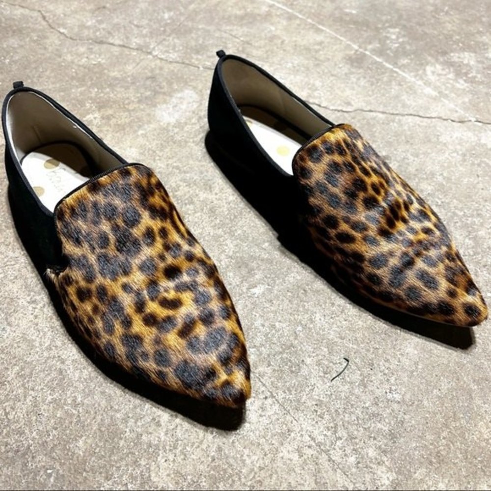 Boden | Cheetah/ Leopard Calf Hair Pointed Toe Suede Loafer Flats Size 39